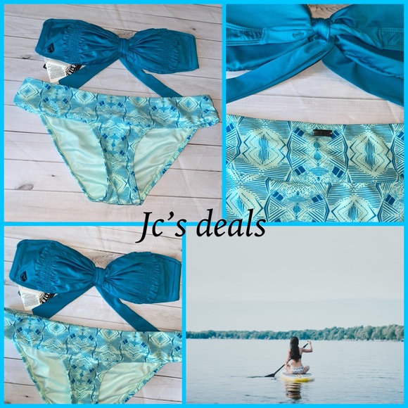 Volcom Other - ✨💙 Volcom blue waves bandeau bikini set 💙✨